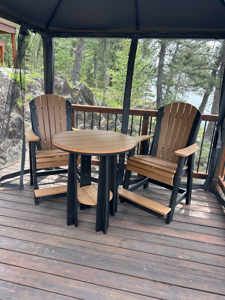 LuxCraft Recycled Plastic Counter Height Adirondack Balcony Table Set  - LEAD TIME TO SHIP 10 to 12 BUSINESS DAYS