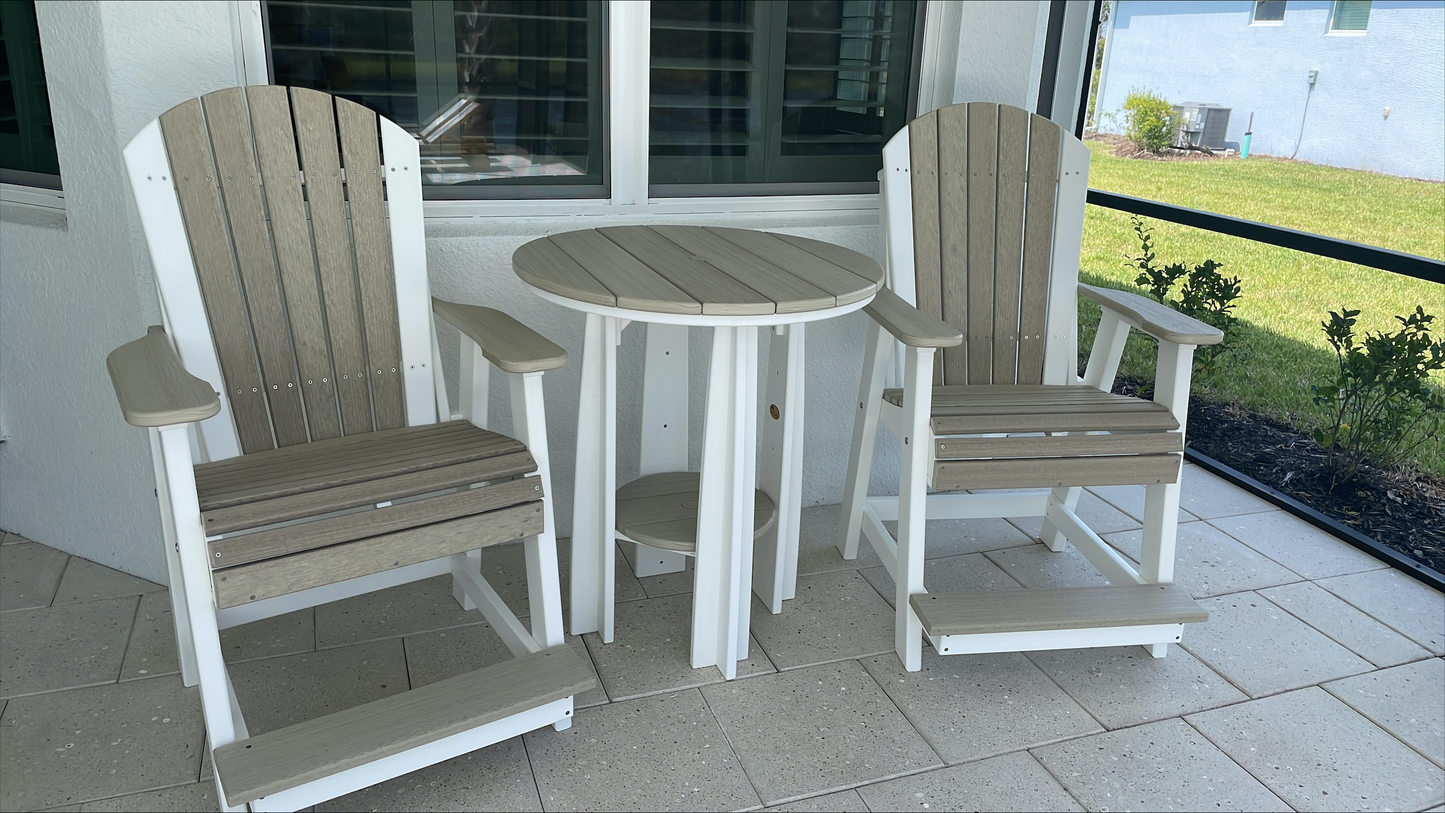 LuxCraft Recycled Plastic Counter Height Adirondack Balcony Table Set  - LEAD TIME TO SHIP 7 BUSINESS DAYS OR LESS