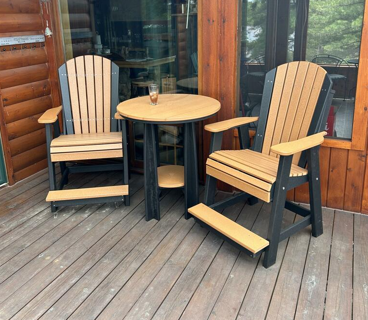 LuxCraft Recycled Plastic Counter Height Adirondack Balcony Table Set  - LEAD TIME TO SHIP 7 BUSINESS DAYS OR LESS