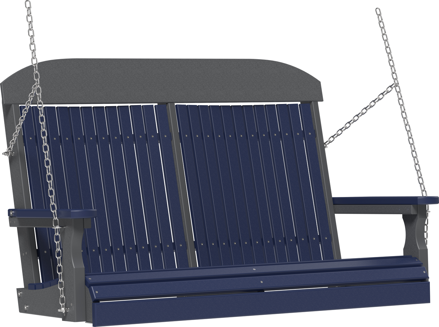 LuxCraft Classic Highback 4ft. Recycled Plastic Porch Swing  - LEAD TIME TO SHIP 7 BUSINESS DAYS OR LESS