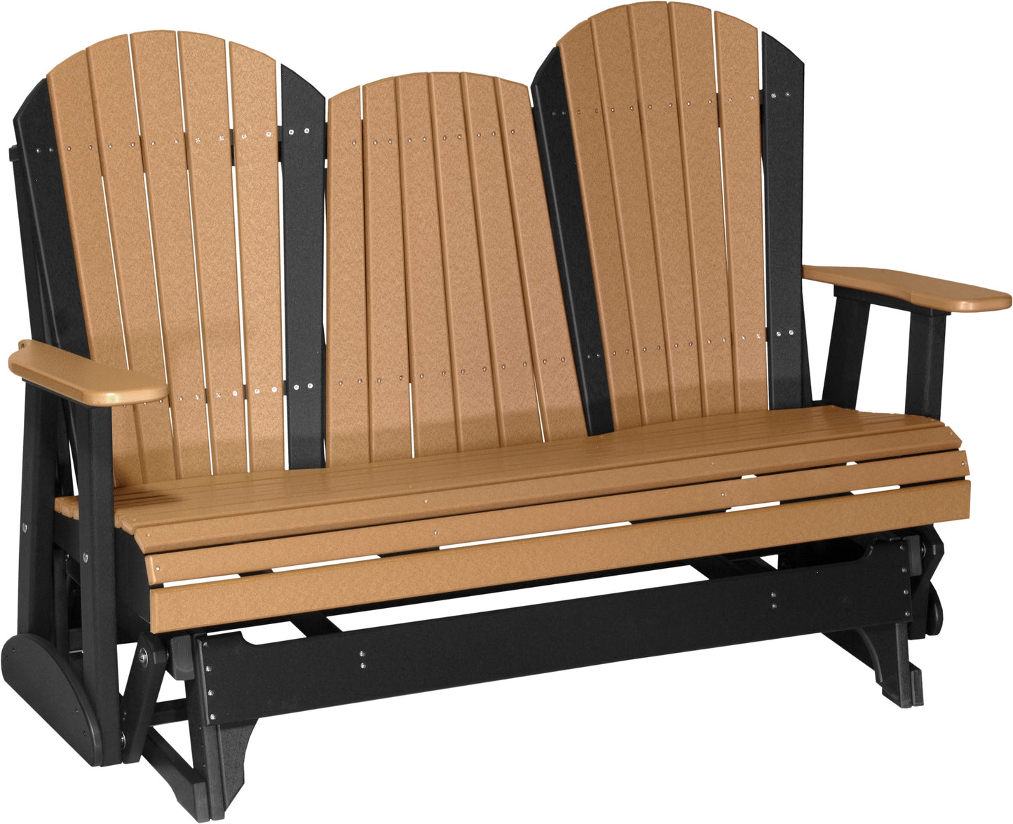 LuxCraft Recycled Plastic 5' Adirondack Glider Chair With Flip Down Center Console  - LEAD TIME TO SHIP 7 BUSINESS DAYS OR LESS