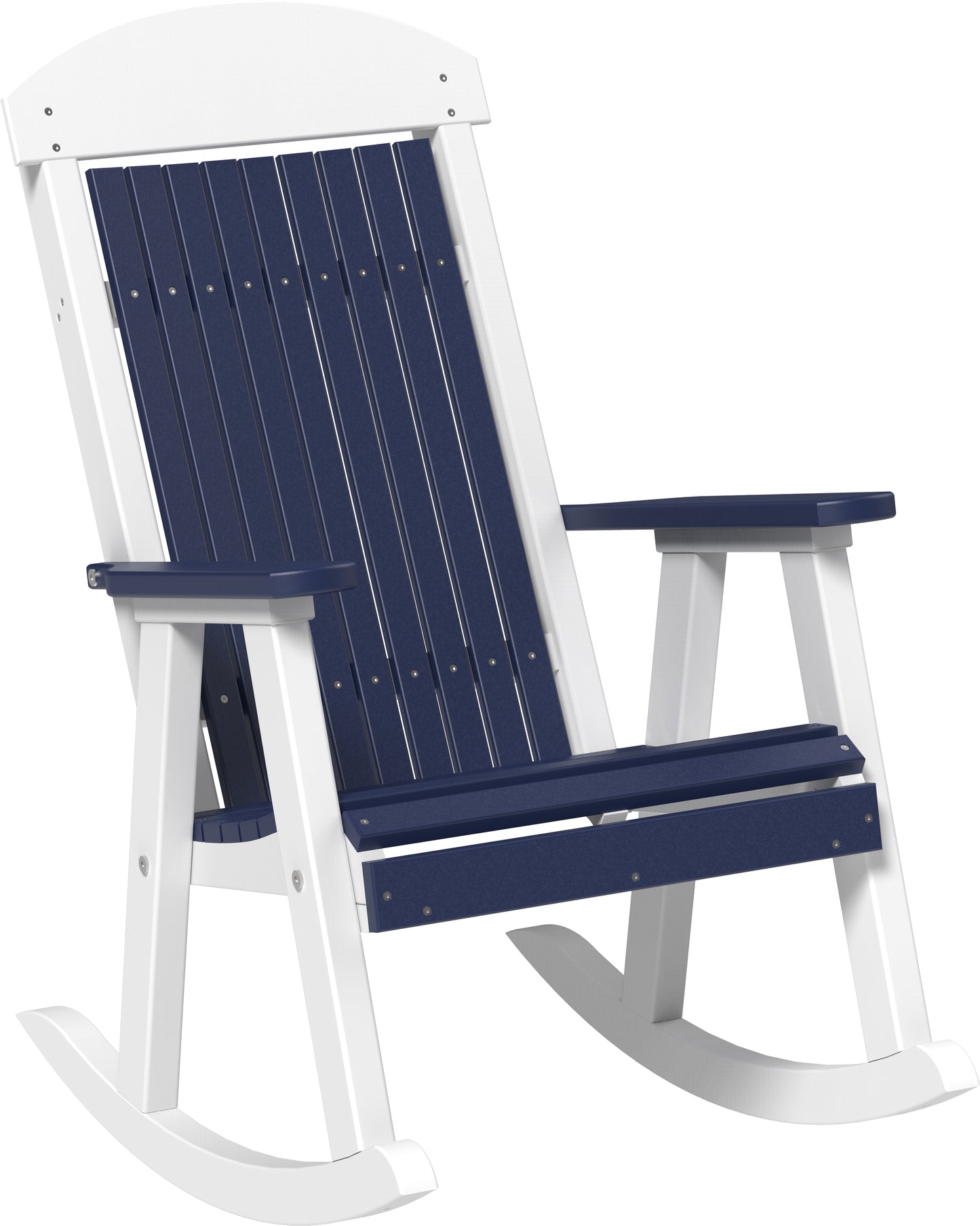 LuxCraft Classic Highback Recycled Plastic Rocking Chair  - LEAD TIME TO SHIP 7 BUSINESS DAYS OR LESS