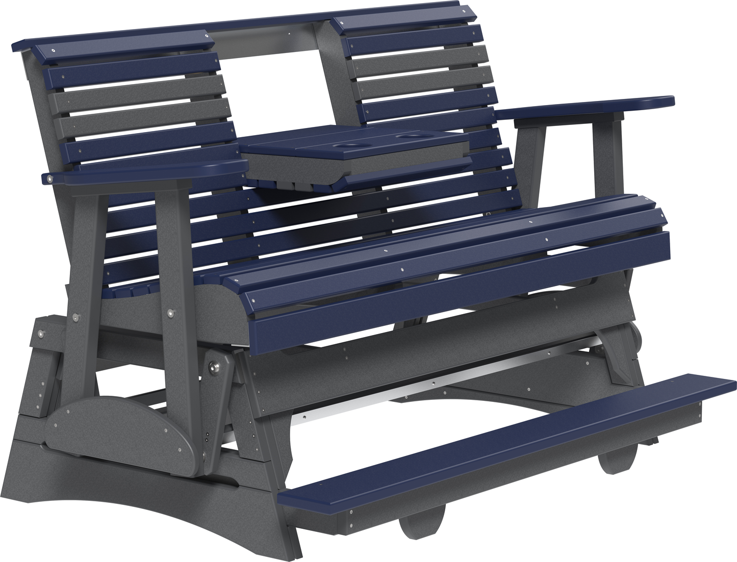 LuxCraft Counter Height Recycled Plastic 5' Plain Balcony Glider  - LEAD TIME TO SHIP 7 BUSINESS DAYS OR LESS