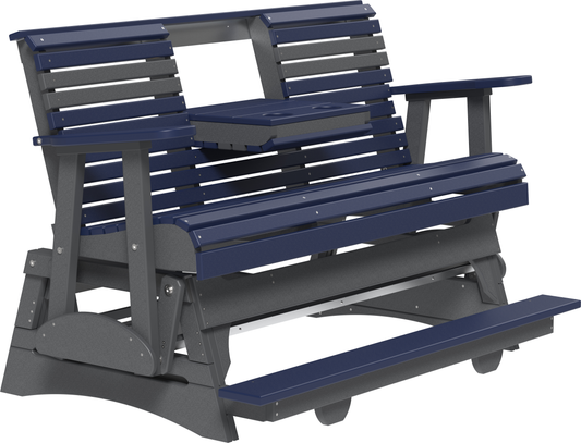 LuxCraft Counter Height Recycled Plastic 5' Plain Balcony Glider  - LEAD TIME TO SHIP 7 BUSINESS DAYS OR LESS