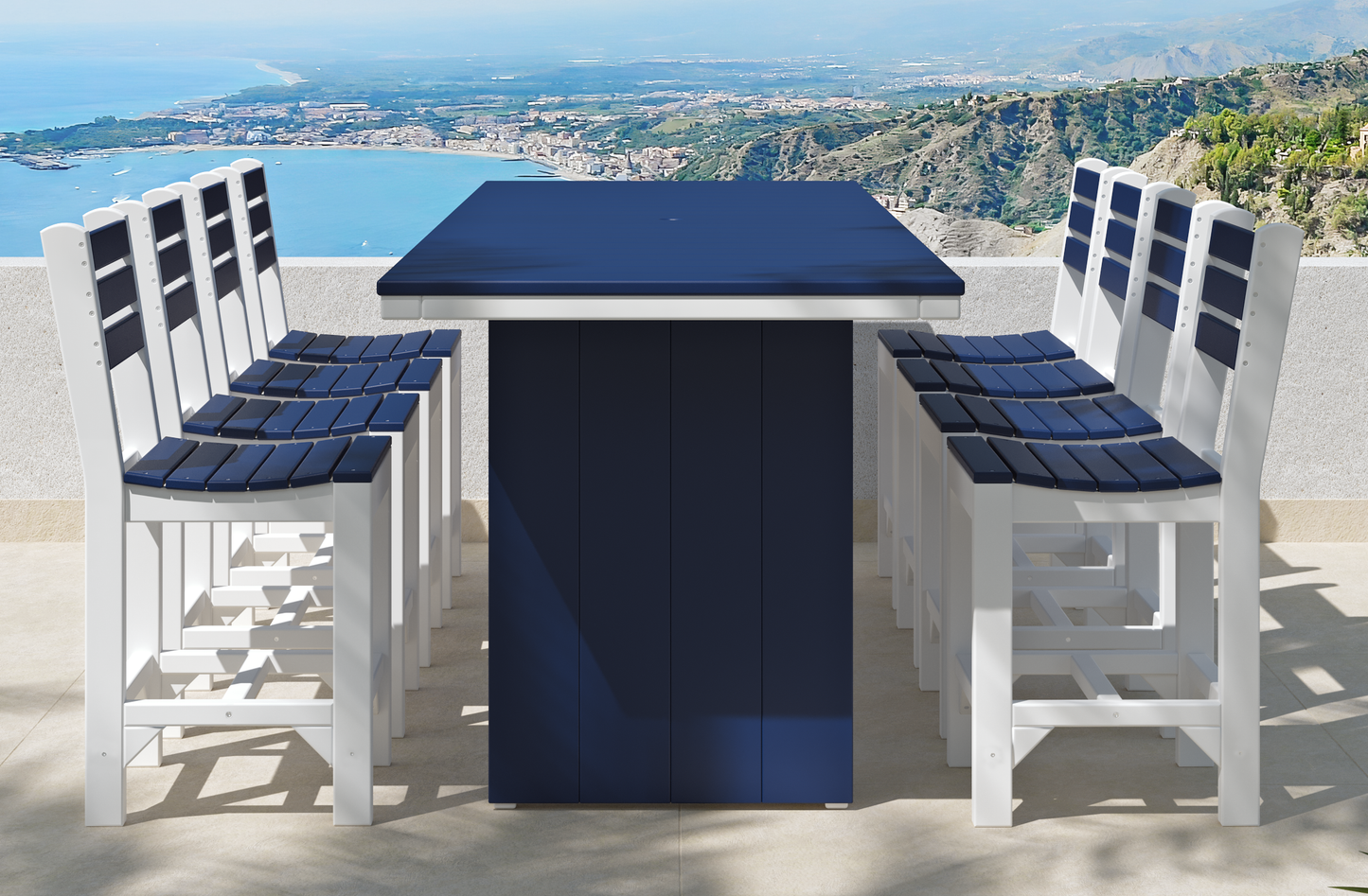 LuxCraft Recycled Plastic 3' x 10' Urban Rectangular Table (COUNTER HEIGHT) - LEAD TIME TO SHIP 3 TO 4 WEEKS