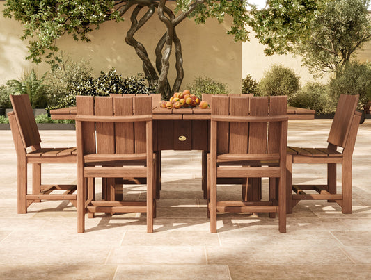 LuxCraft Recycled Plastic 3' x 6' Urban Rectangular 7 Pc Table Set  (DINING HEIGHT)  - LEAD TIME TO SHIP 3 TO 4 WEEKS