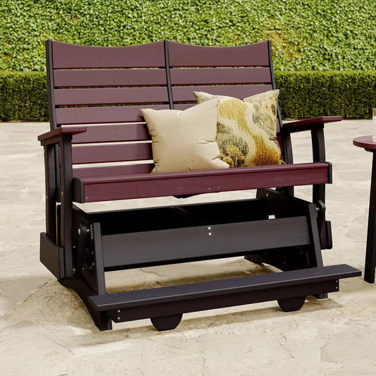 LuxCraft Recycled Plastic 4' Contour Balcony Glider - LEAD TIME TO SHIP 7 BUSINESS DAYS OR LESS