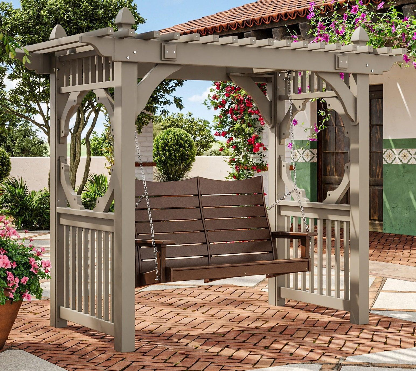 LuxCraft Recycled Plastic 4' Contour Porch Swing - LEAD TIME TO SHIP 7 BUSINESS DAYS OR LESS