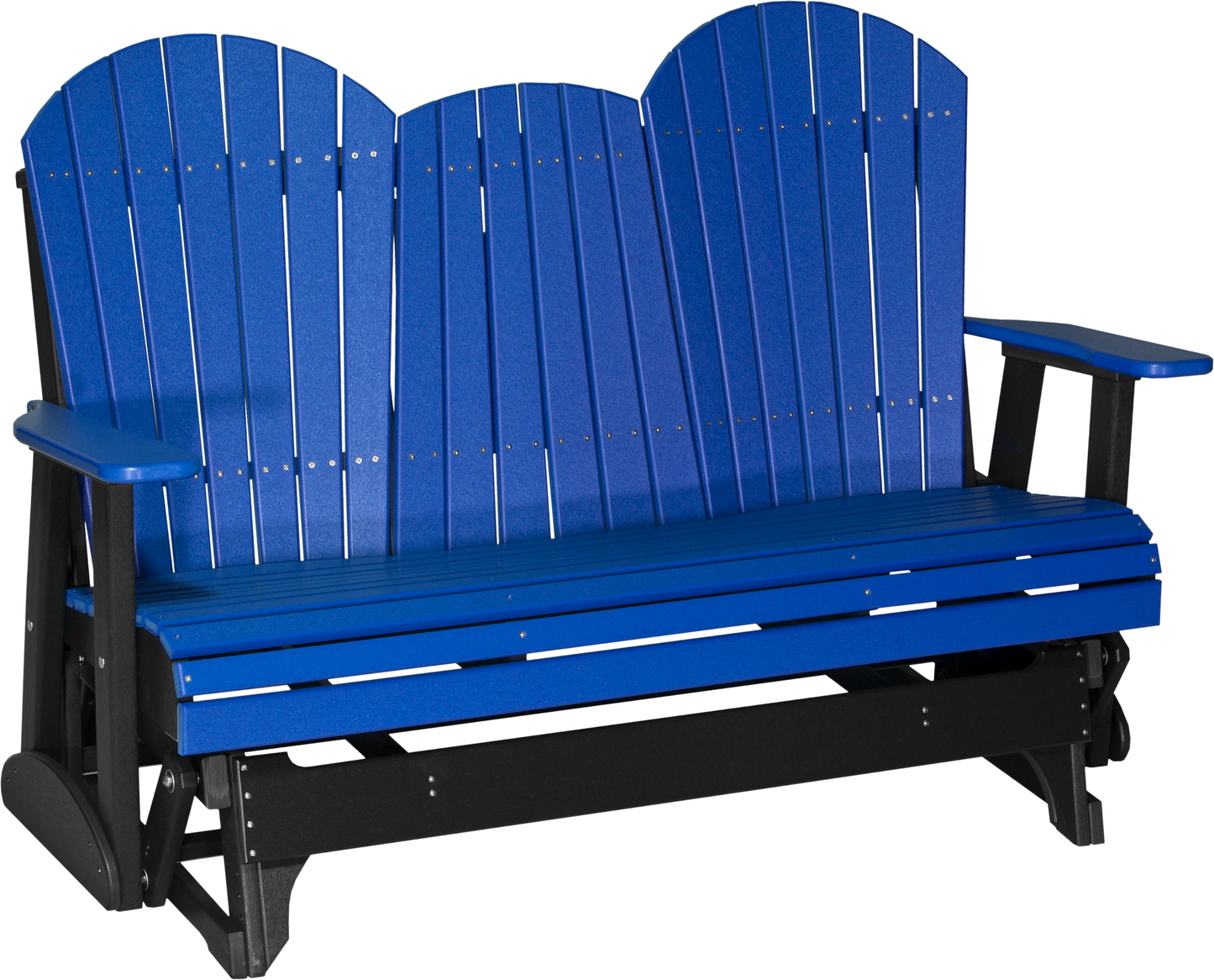 LuxCraft Recycled Plastic 5' Adirondack Glider Chair With Flip Down Center Console  - LEAD TIME TO SHIP 7 BUSINESS DAYS OR LESS