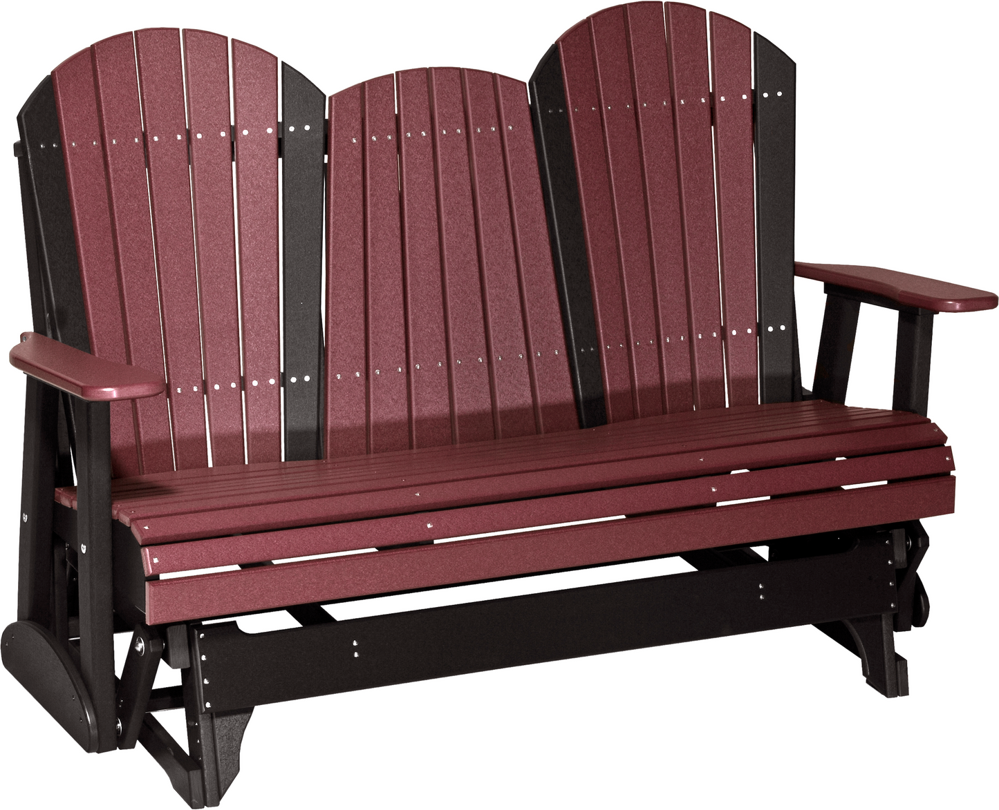 LuxCraft Recycled Plastic 5' Adirondack Glider Chair With Flip Down Center Console  - LEAD TIME TO SHIP 7 BUSINESS DAYS OR LESS