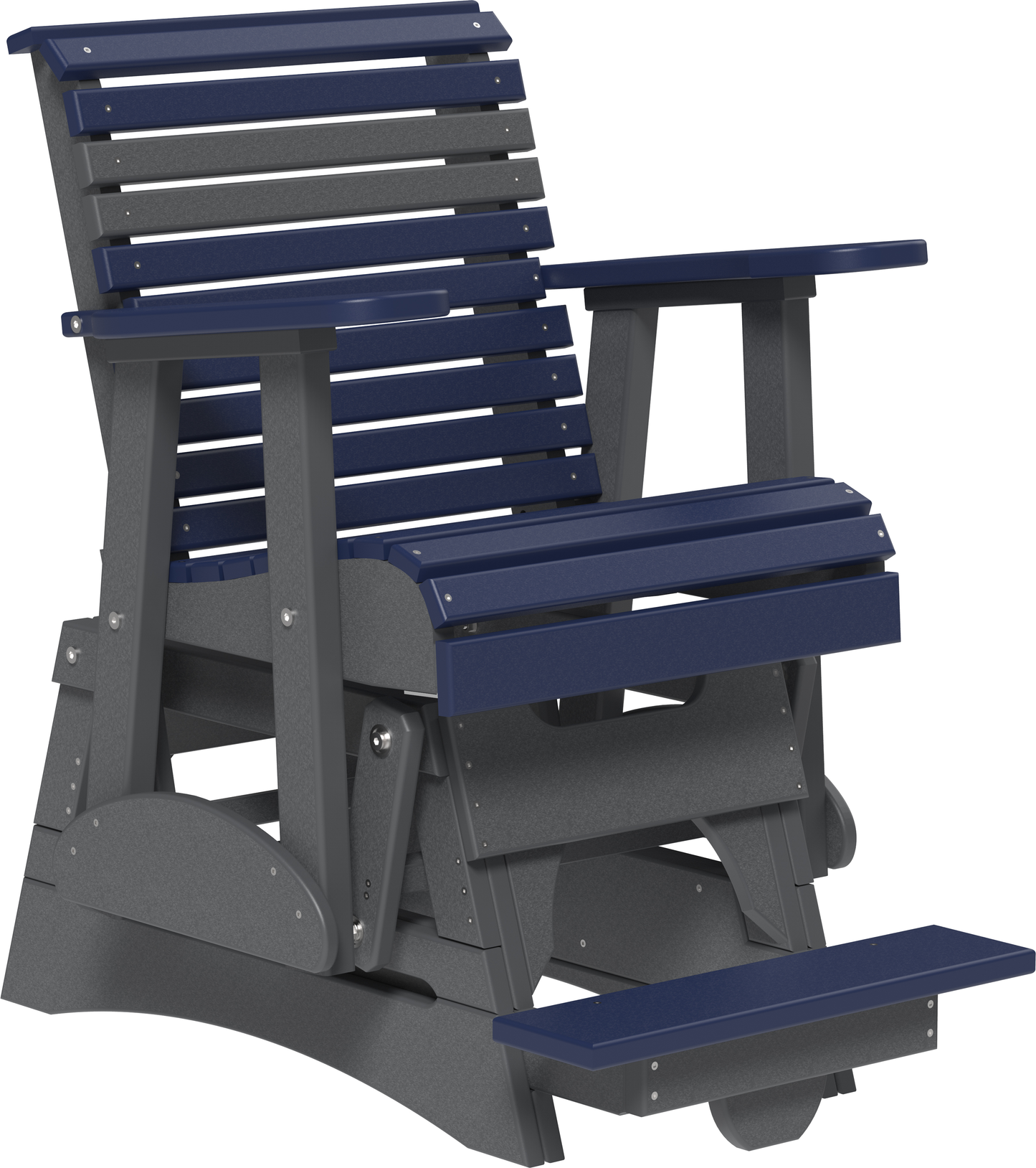 LuxCraft Recycled Plastic Counter Height 2' Plain Rollback Balcony Glider  - LEAD TIME TO SHIP 7 BUSINESS DAYS OR LESS