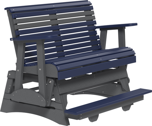 LuxCraft Recycled Plastic Counter Height 4' Plain Balcony Glider  - LEAD TIME TO SHIP 7 BUSINESS DAYS OR LESS