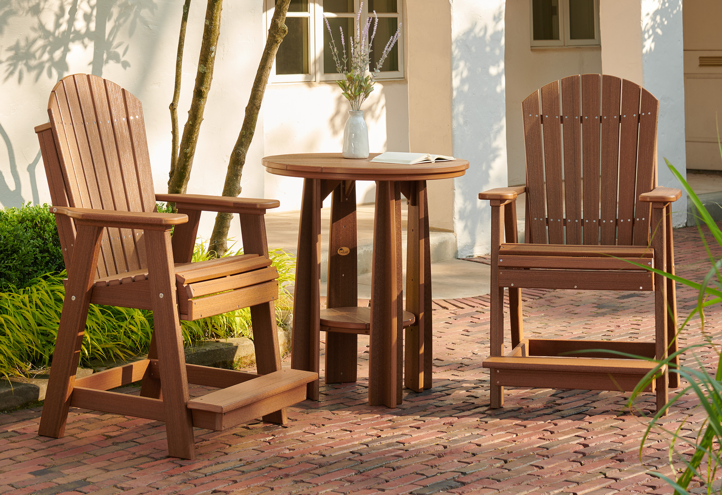 LuxCraft Recycled Plastic Counter Height Adirondack Balcony Table Set  - LEAD TIME TO SHIP 7 BUSINESS DAYS OR LESS