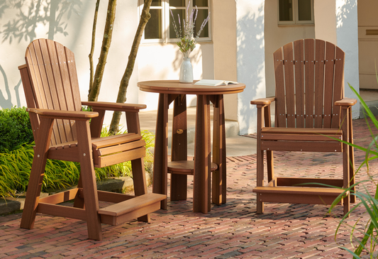 LuxCraft Recycled Plastic Counter Height Adirondack Balcony Table Set  - LEAD TIME TO SHIP 7 BUSINESS DAYS OR LESS