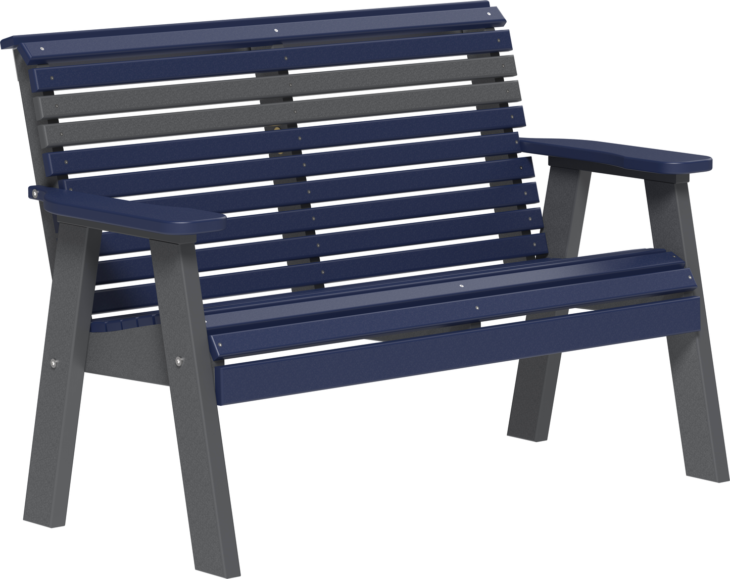 LuxCraft Rollback Recycled Plastic 4ft Plain Bench - LEAD TIME TO SHIP 7 BUSINESS DAYS OR LESS