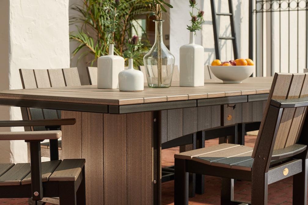 Luxcraft 3'x10' Urban Rectangular 11 pc Table Set ( DINING HEIGHT) - LEAD TIME TO SHIP 3 TO 4 WEEKS