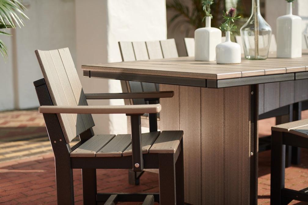 Luxcraft 3'x10' Urban Rectangular 11 pc Table Set ( DINING HEIGHT) - LEAD TIME TO SHIP 3 TO 4 WEEKS