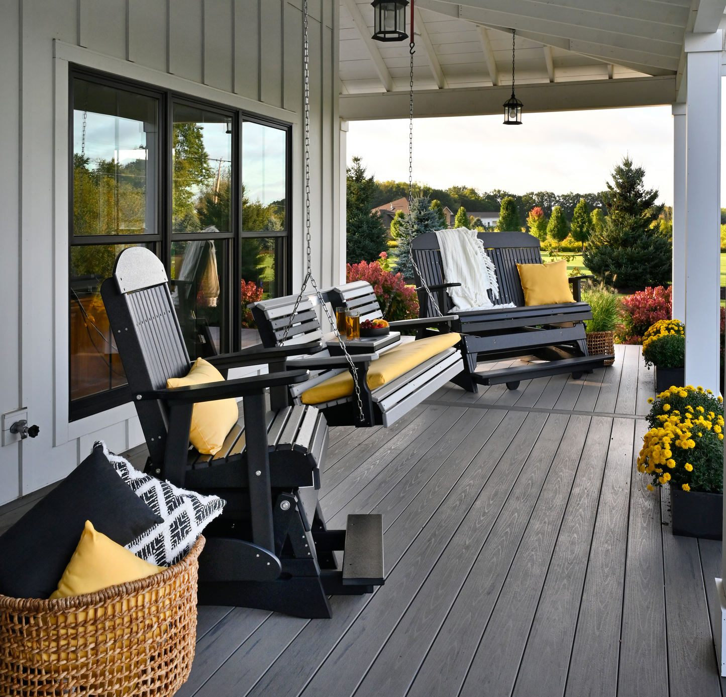 LuxCraft Recycled Plastic Counter Height 2' Classic Highback Balcony Glider  - LEAD TIME TO SHIP 7 BUSINESS DAYS OR LESS