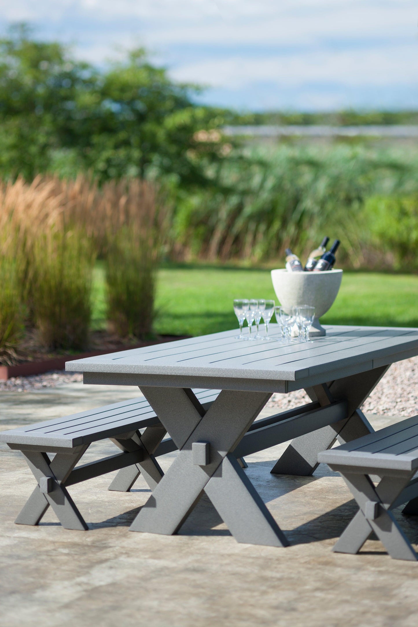 Seaside Casual Recycled Plastic Sonoma Gathering Picnic Table - LEAD TIME TO SHIP 2 TO 4 WEEKS