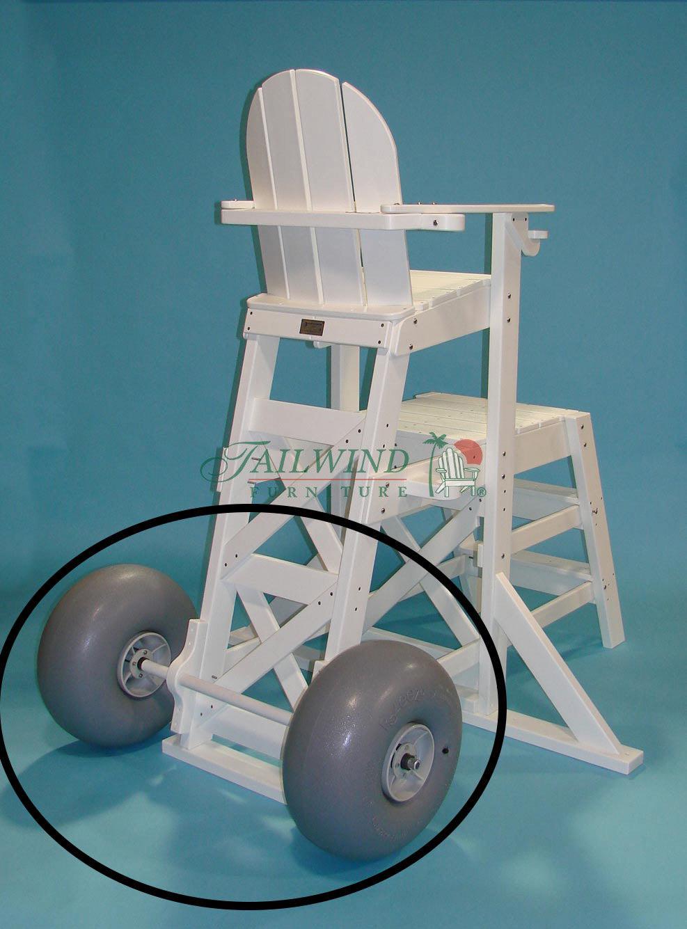 Tailwind Furniture Recycled Plastic  HSWH-565  Lifeguard Chair Hard Surface Wheel Kit universal for all Officials / Lifeguard Chairs - LEAD TIME TO SHIP 15 TO 20 BUSINESS DAYS