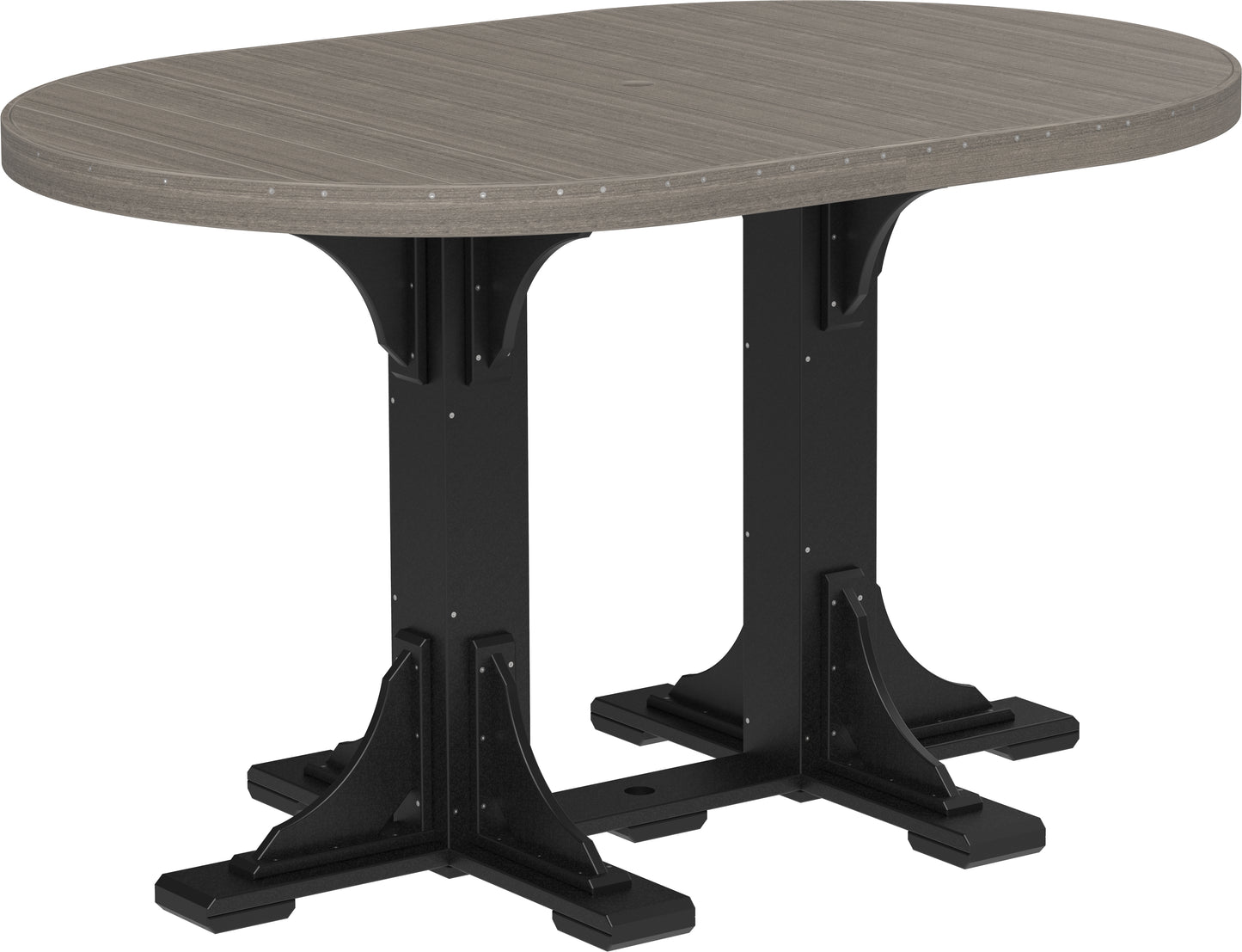 LuxCraft Recycled Plastic 4x6' Oval Table (BAR HEIGHT) - LEAD TIME TO SHIP 3 TO 4 WEEKS