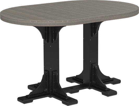 LuxCraft Recycled Plastic 4x6' Bar Height Oval Table - LEAD TIME TO SHIP 3 TO 4 WEEKS