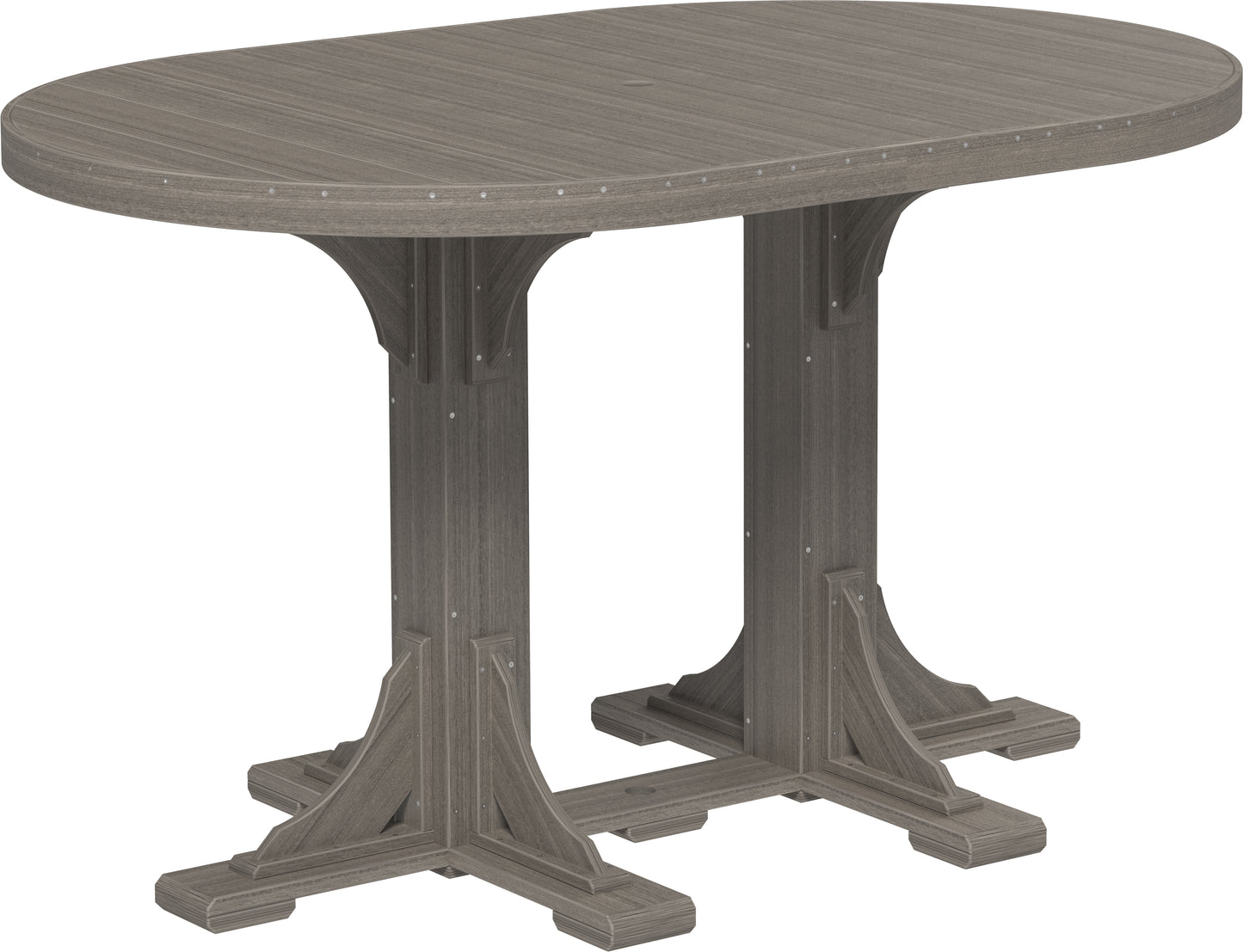 LuxCraft Recycled Plastic 4x6' Oval Table (BAR HEIGHT) - LEAD TIME TO SHIP 3 TO 4 WEEKS