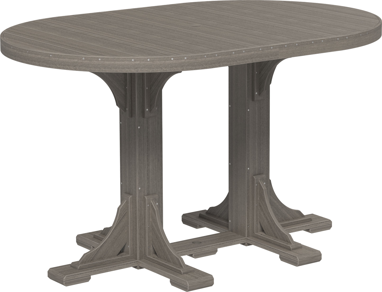 LuxCraft Recycled Plastic 4x6' Bar Height Oval Table - LEAD TIME TO SHIP 3 TO 4 WEEKS