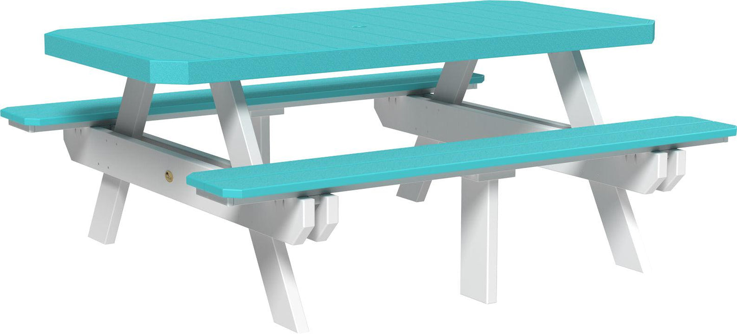 LuxCraft Recycled Plastic 6' Dining Height Rectangular Picnic Table - LEAD TIME TO SHIP 3 TO 4 WEEKS