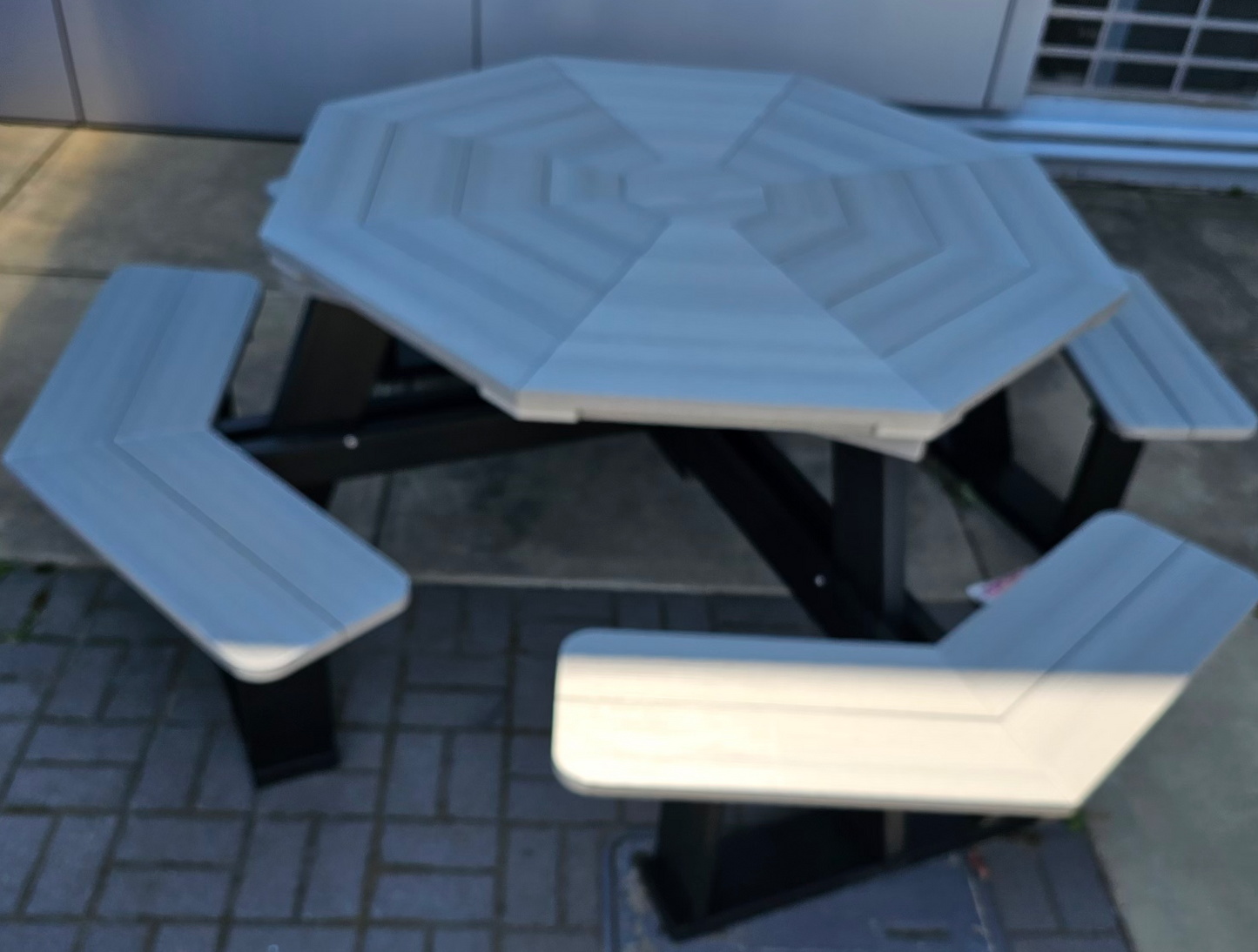 Patiova Recycled Plastic 5' Octagon Picnic Table with Seats Attached - LEAD TIME TO SHIP 3 WEEKS