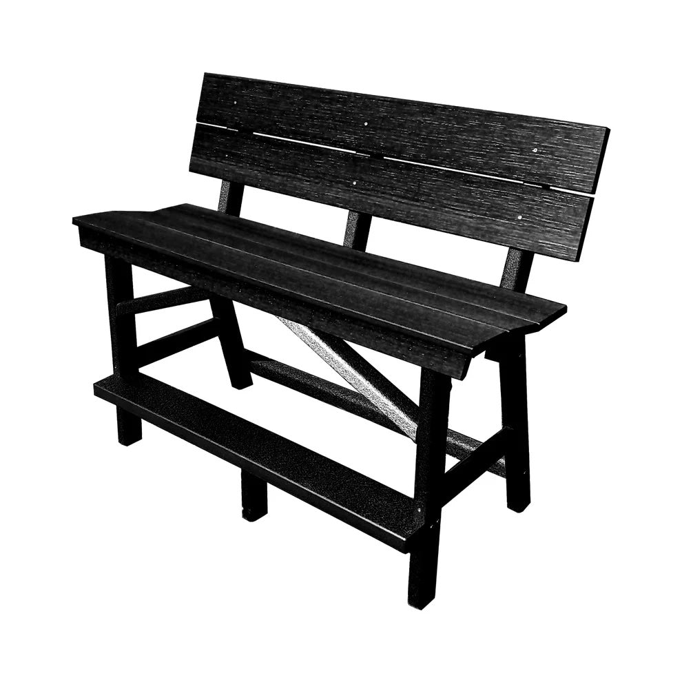 Perfect Choice Furniture Recycled Plastic Stanton Standard Bench With Back (BAR HEIGHT) - LEAD TIME TO SHIP 4 WEEKS OR LESS