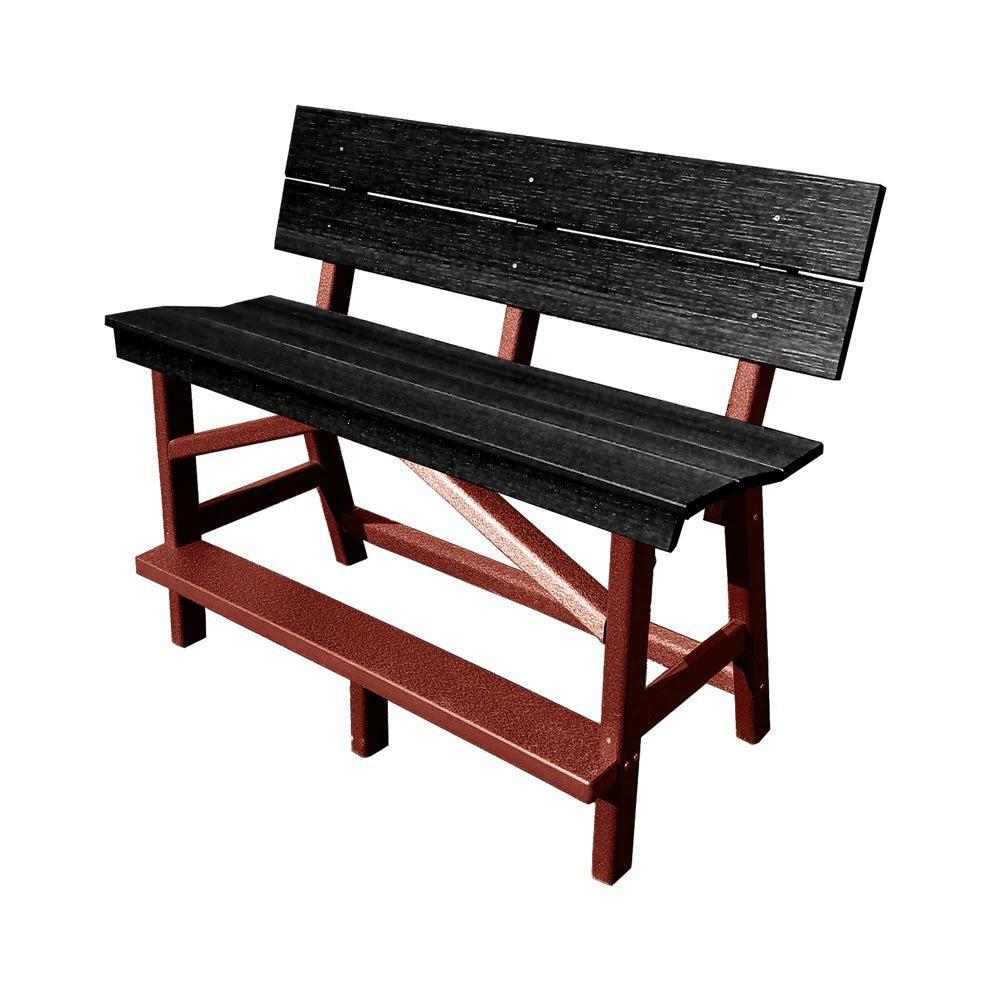 Perfect Choice Furniture Recycled Plastic Stanton Standard Bench With Back (BAR HEIGHT) - LEAD TIME TO SHIP 4 WEEKS OR LESS