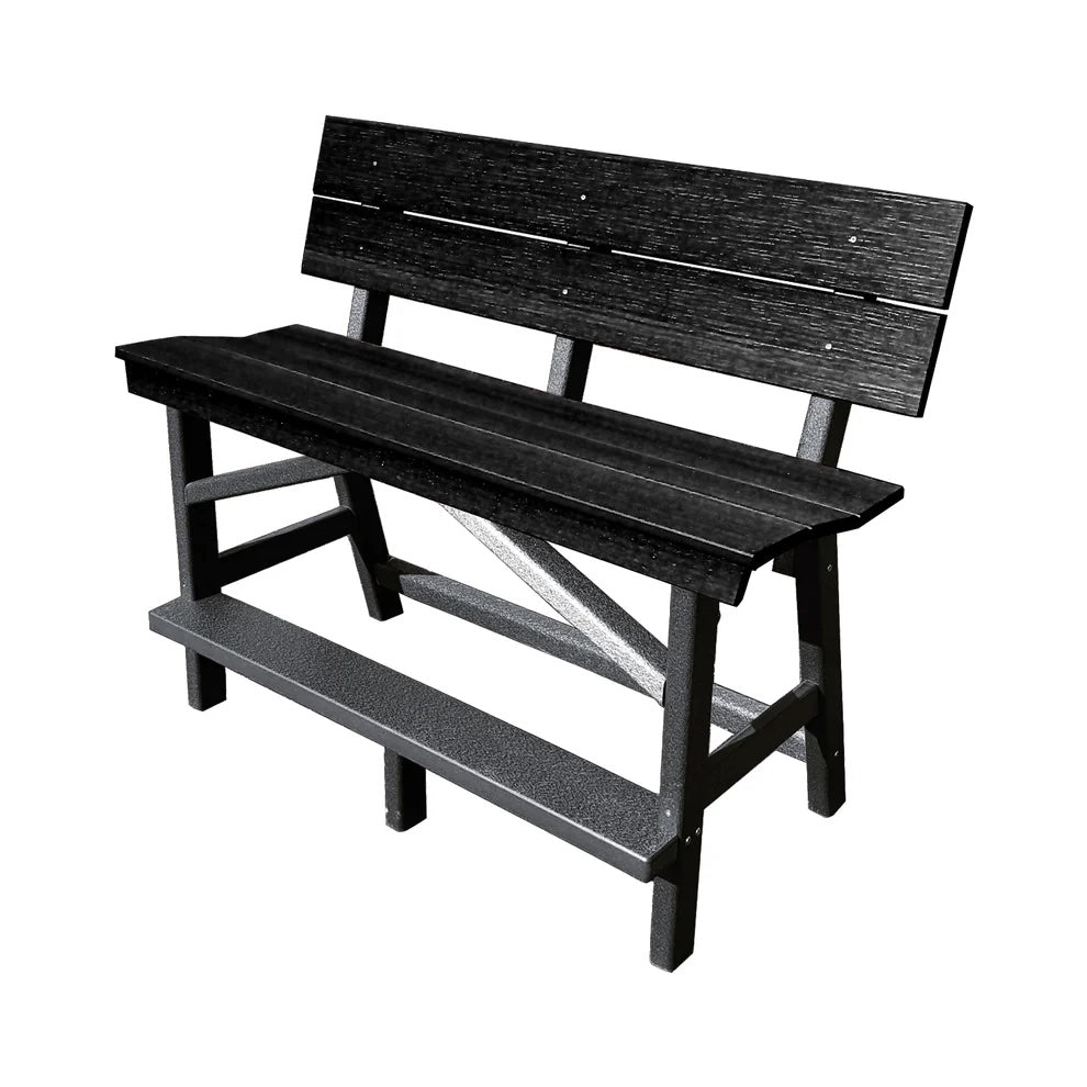 Perfect Choice Furniture Recycled Plastic Stanton Standard Bench With Back (BAR HEIGHT) - LEAD TIME TO SHIP 4 WEEKS OR LESS