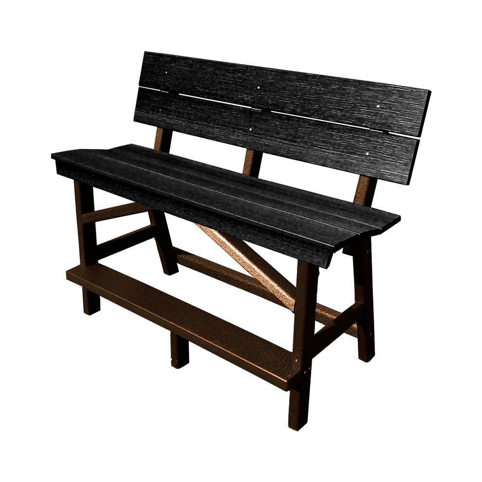 Perfect Choice Furniture Recycled Plastic Stanton Standard Bench With Back (BAR HEIGHT) - LEAD TIME TO SHIP 4 WEEKS OR LESS