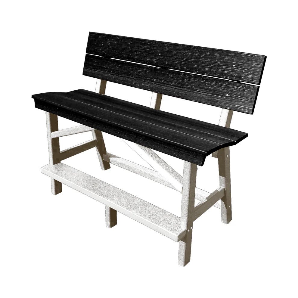 Perfect Choice Furniture Recycled Plastic Stanton Standard Bench With Back (BAR HEIGHT) - LEAD TIME TO SHIP 4 WEEKS OR LESS