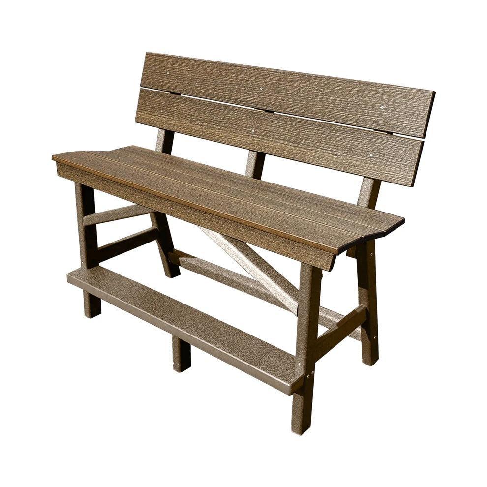 Perfect Choice Furniture Recycled Plastic Stanton Standard Bench With Back (BAR HEIGHT) - LEAD TIME TO SHIP 4 WEEKS OR LESS