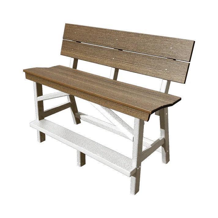 Perfect Choice Furniture Recycled Plastic Stanton Standard Bench With Back (BAR HEIGHT) - LEAD TIME TO SHIP 4 WEEKS OR LESS