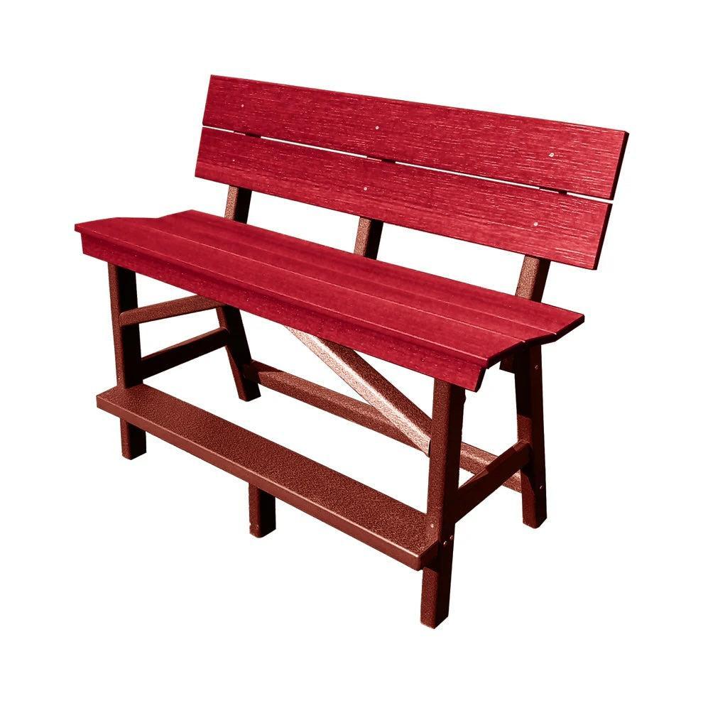 Perfect Choice Furniture Recycled Plastic Stanton Standard Bench With Back (BAR HEIGHT) - LEAD TIME TO SHIP 4 WEEKS OR LESS