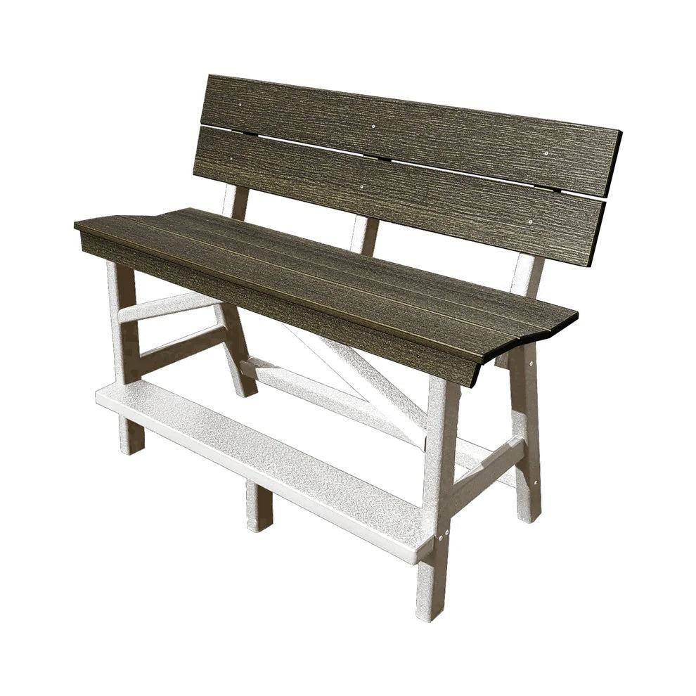 Perfect Choice Furniture Recycled Plastic Stanton Standard Bench With Back (BAR HEIGHT) - LEAD TIME TO SHIP 4 WEEKS OR LESS