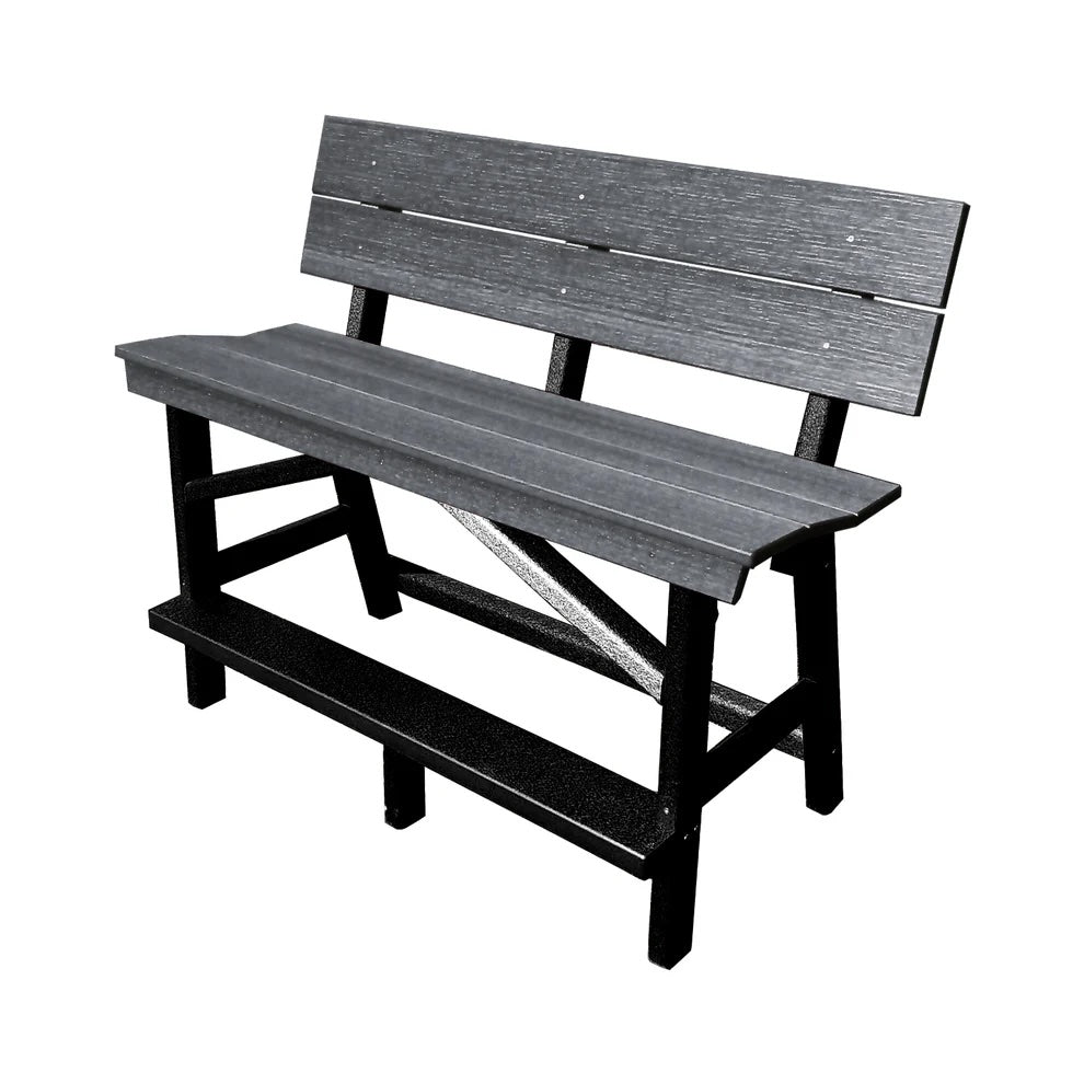 Perfect Choice Furniture Recycled Plastic Stanton Standard Bench With Back (BAR HEIGHT) - LEAD TIME TO SHIP 4 WEEKS OR LESS