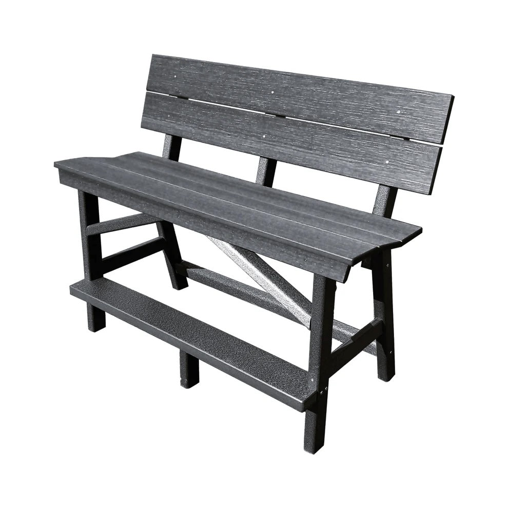 Perfect Choice Furniture Recycled Plastic Stanton Standard Bench With Back (BAR HEIGHT) - LEAD TIME TO SHIP 4 WEEKS OR LESS