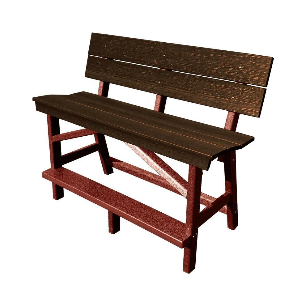 Perfect Choice Furniture Recycled Plastic Stanton Standard Bench With Back (BAR HEIGHT) - LEAD TIME TO SHIP 4 WEEKS OR LESS