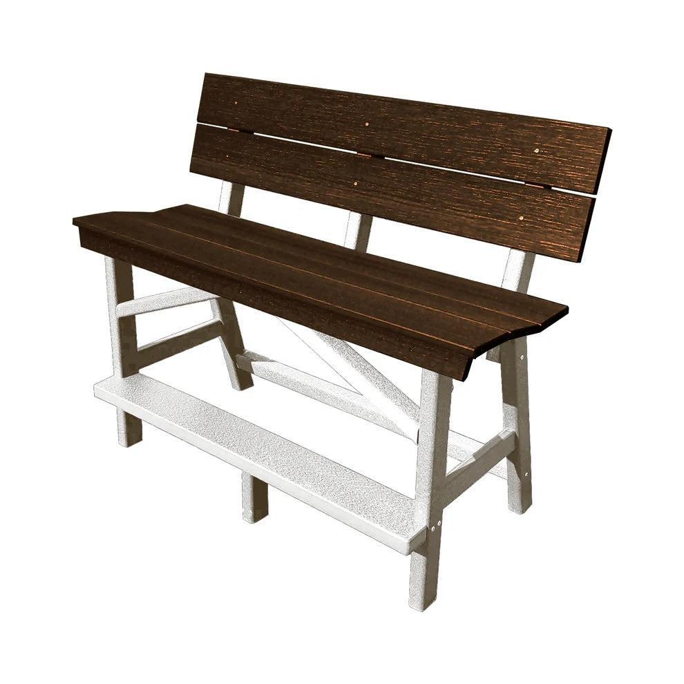 Perfect Choice Furniture Recycled Plastic Stanton Standard Bench With Back (BAR HEIGHT) - LEAD TIME TO SHIP 4 WEEKS OR LESS