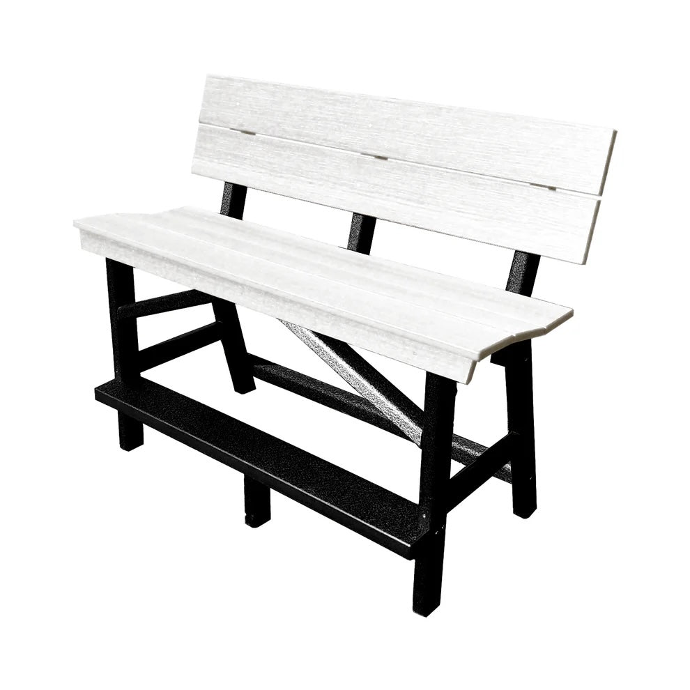 Perfect Choice Furniture Recycled Plastic Stanton Standard Bench With Back (BAR HEIGHT) - LEAD TIME TO SHIP 4 WEEKS OR LESS
