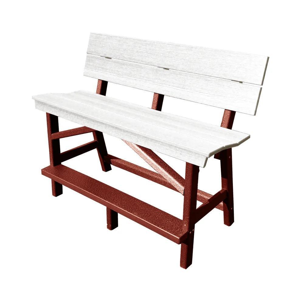 Perfect Choice Furniture Recycled Plastic Stanton Standard Bench With Back (BAR HEIGHT) - LEAD TIME TO SHIP 4 WEEKS OR LESS