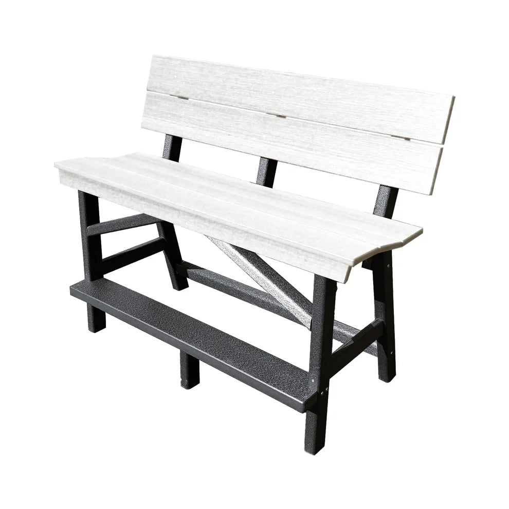 Perfect Choice Furniture Recycled Plastic Stanton Standard Bench With Back (BAR HEIGHT) - LEAD TIME TO SHIP 4 WEEKS OR LESS