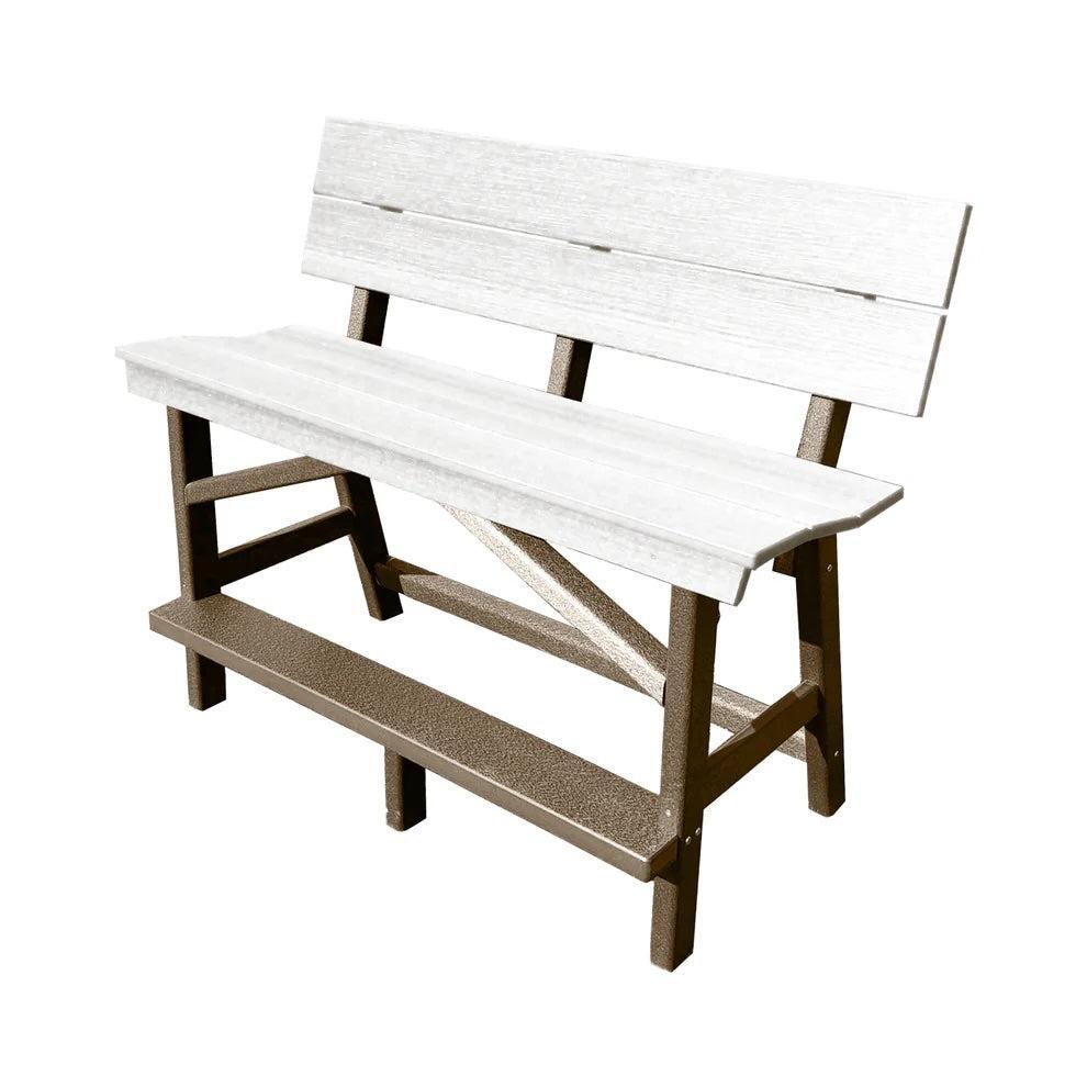 Perfect Choice Furniture Recycled Plastic Stanton Standard Bench With Back (BAR HEIGHT) - LEAD TIME TO SHIP 4 WEEKS OR LESS