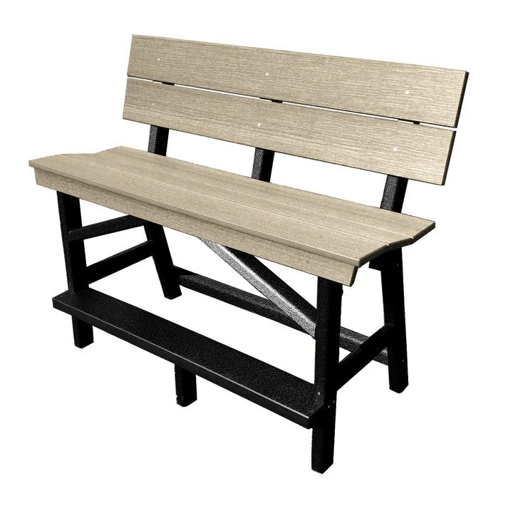 Perfect Choice Furniture Recycled Plastic Stanton Standard Counter Height Bench With Back (COUNTER HEIGHT) - LEAD TIME TO SHIP 6 TO 7 WEEKS
