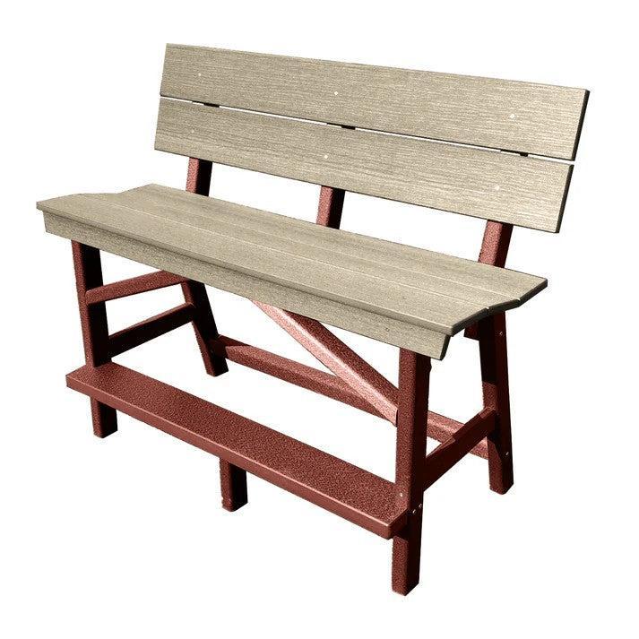 Perfect Choice Furniture Recycled Plastic Stanton Standard Counter Height Bench With Back (COUNTER HEIGHT) - LEAD TIME TO SHIP 6 TO 7 WEEKS
