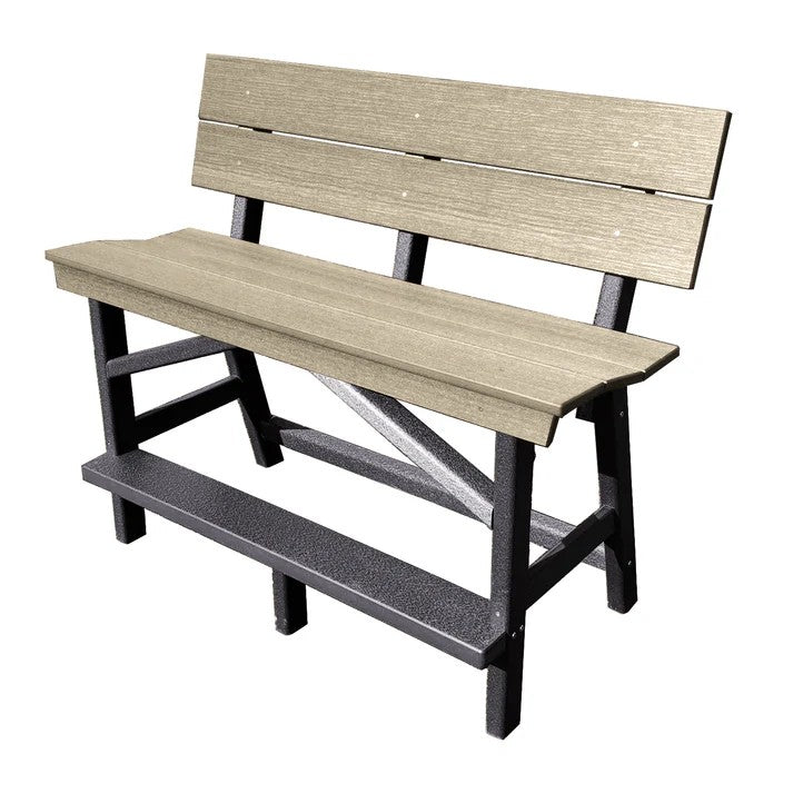 Perfect Choice Furniture Recycled Plastic Stanton Standard Counter Height Bench With Back (COUNTER HEIGHT) - LEAD TIME TO SHIP 6 TO 7 WEEKS